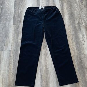 High waist mom’s style silky corduroy black pants